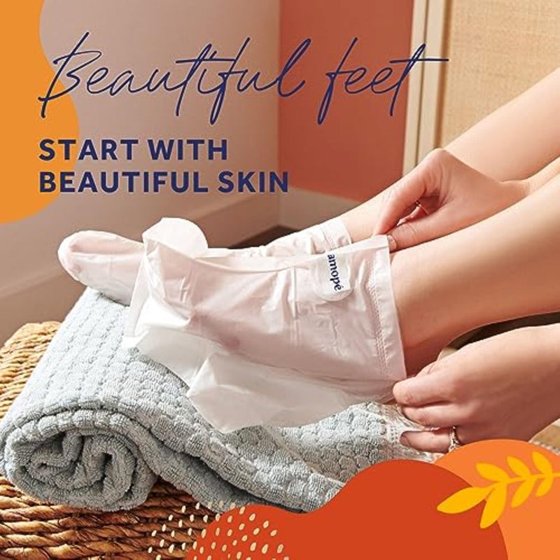 Amope AmopÃ© Pedicure Value Kit, Spa Pampering Pack, Self-Care & Relaxation Gift, contains Pedi Perfect Electric Callus Remover Foot File, 2 Macadamia Oil PediMask Foot Masks, 2 Roller Heads â€“ 4 pieces - Image 5